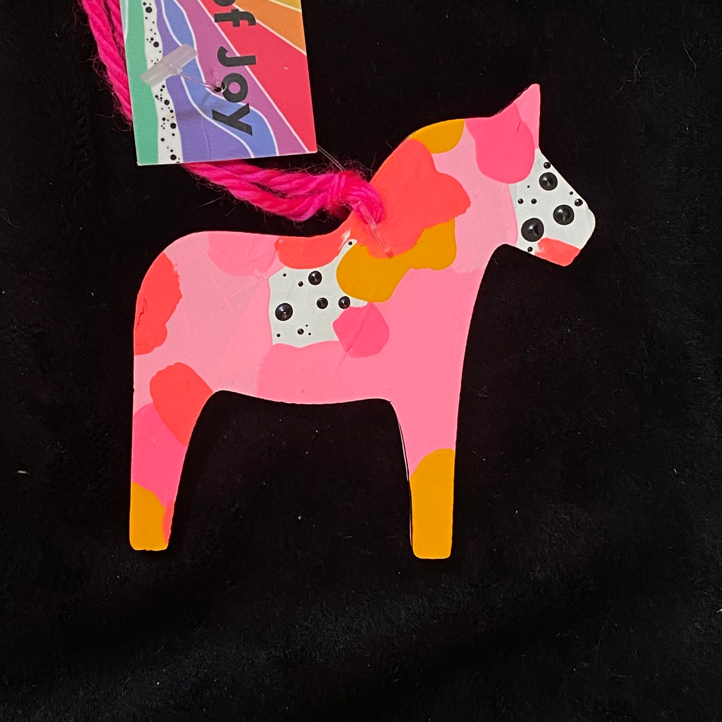 Ornament Dala Horse Hot Pinks Modern Scandi