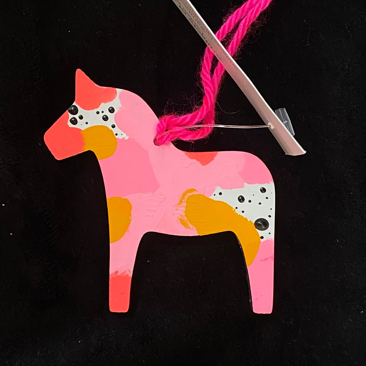 Ornament Dala Horse Hot Pinks Modern Scandi