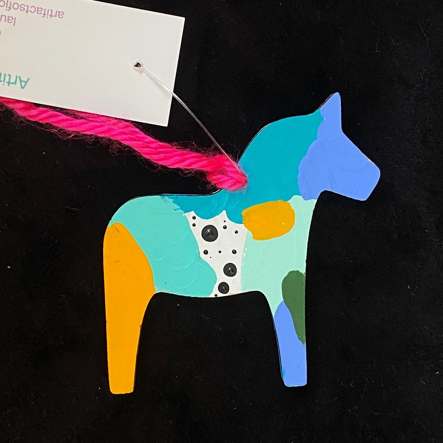 Ornament Dala Horse Abstract Modern Swedish Norwegian