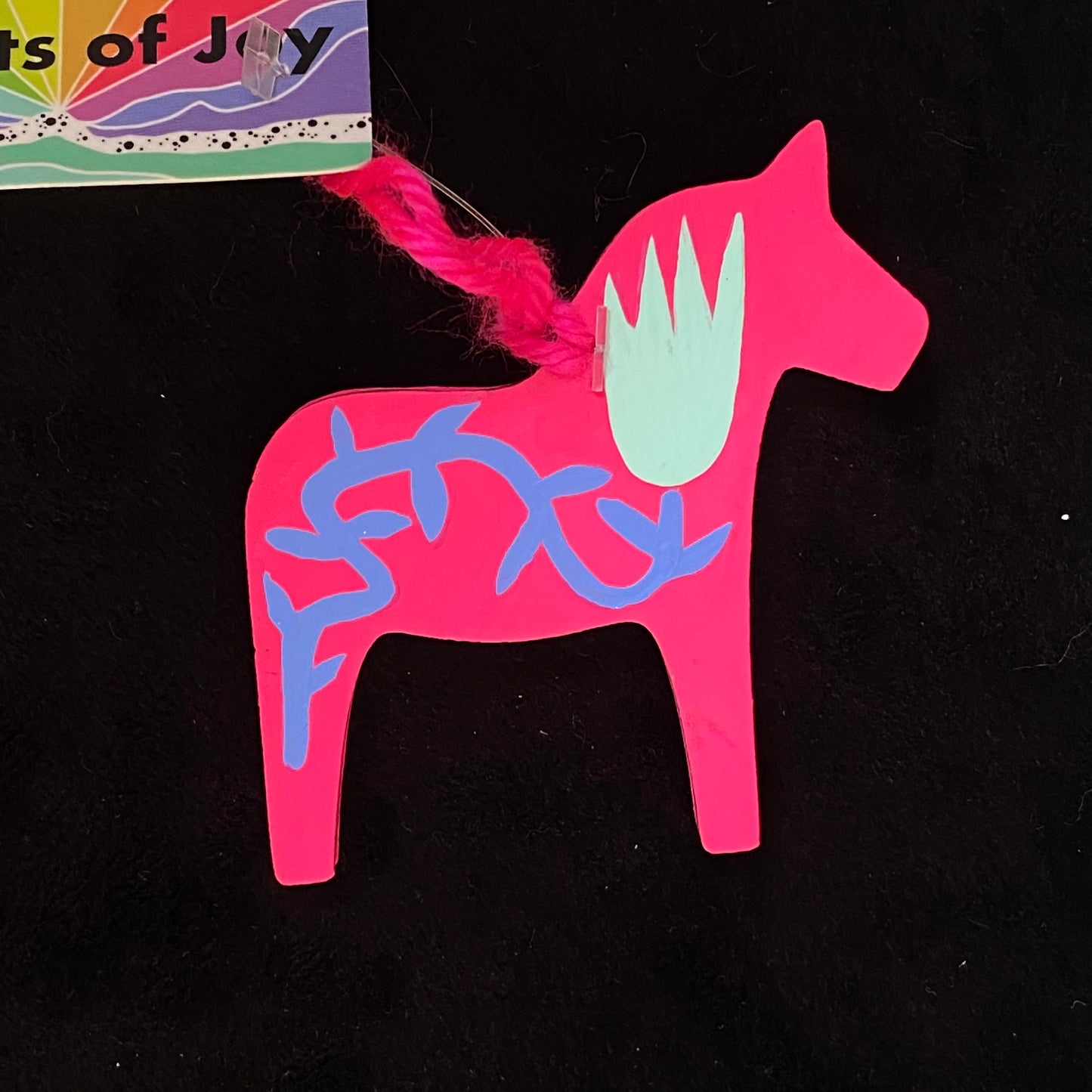 Ornament Dala Horse Modern Scandi Tulips