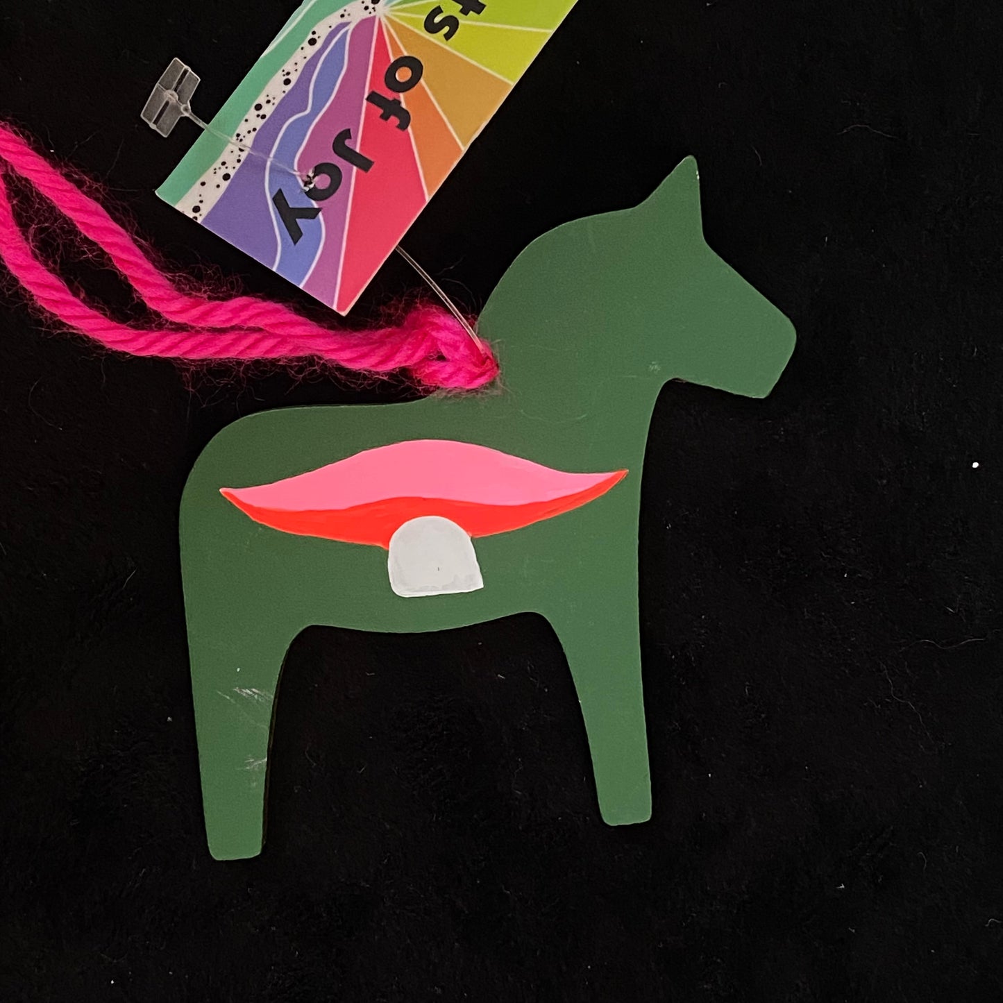 Ornament Dala Horse Red Umbrella Top Mushroom Modern Swedish Norwegian