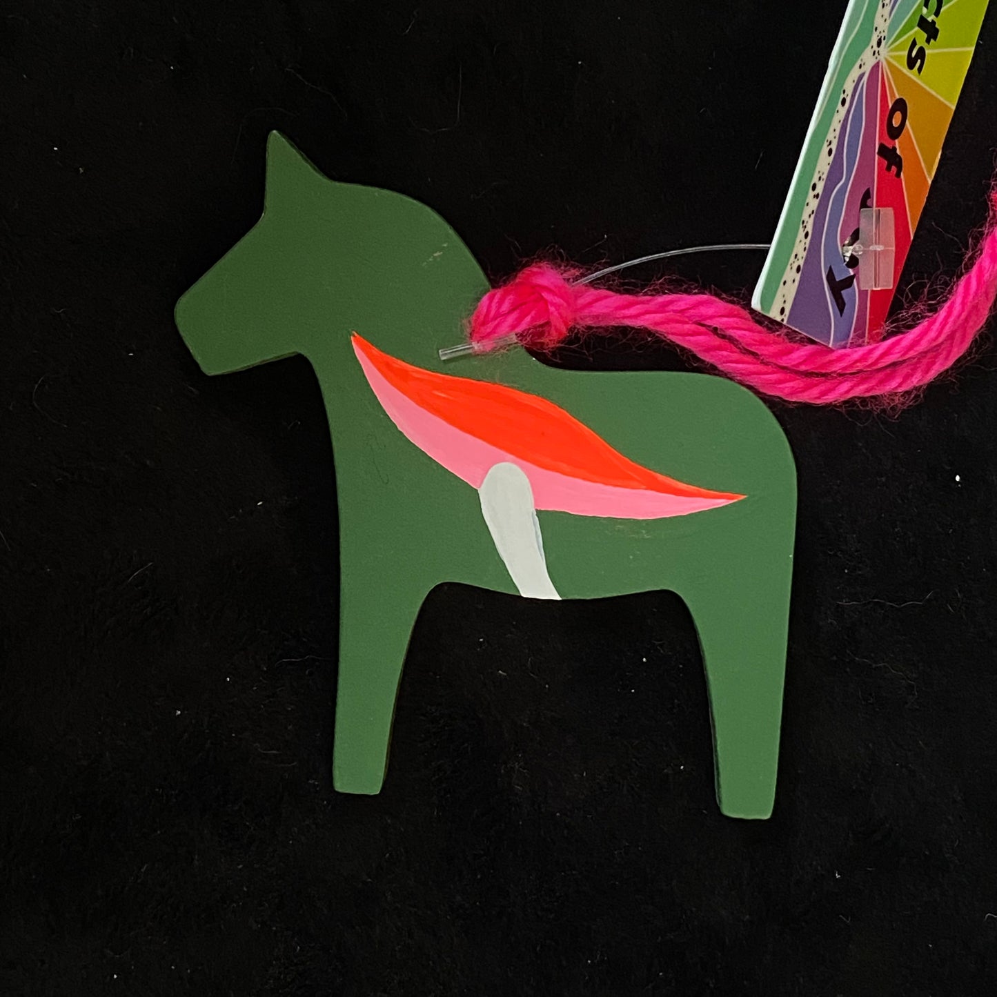 Ornament Dala Horse Red Umbrella Top Mushroom Modern Swedish Norwegian