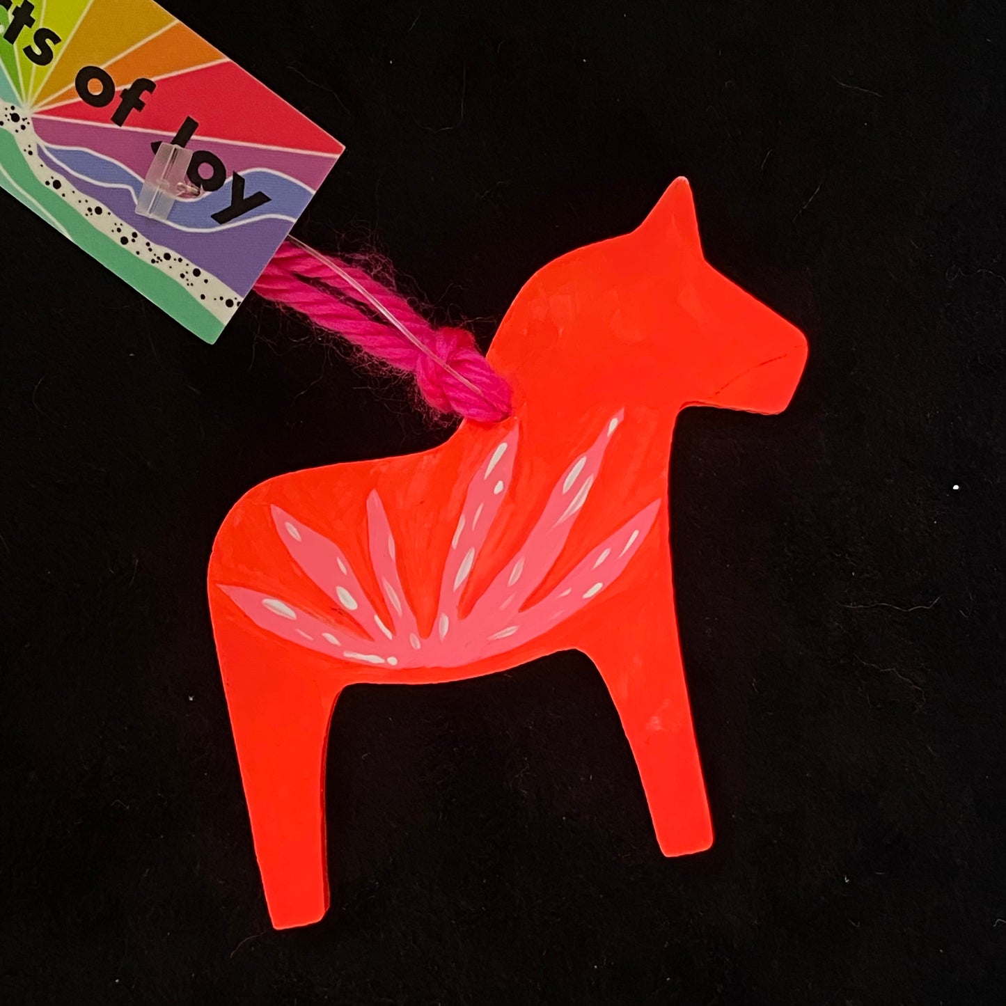 Ornament Dala Horse Modern Scandi Petals