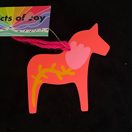 Ornament Dala Horse Modern Scandi Peony Petals