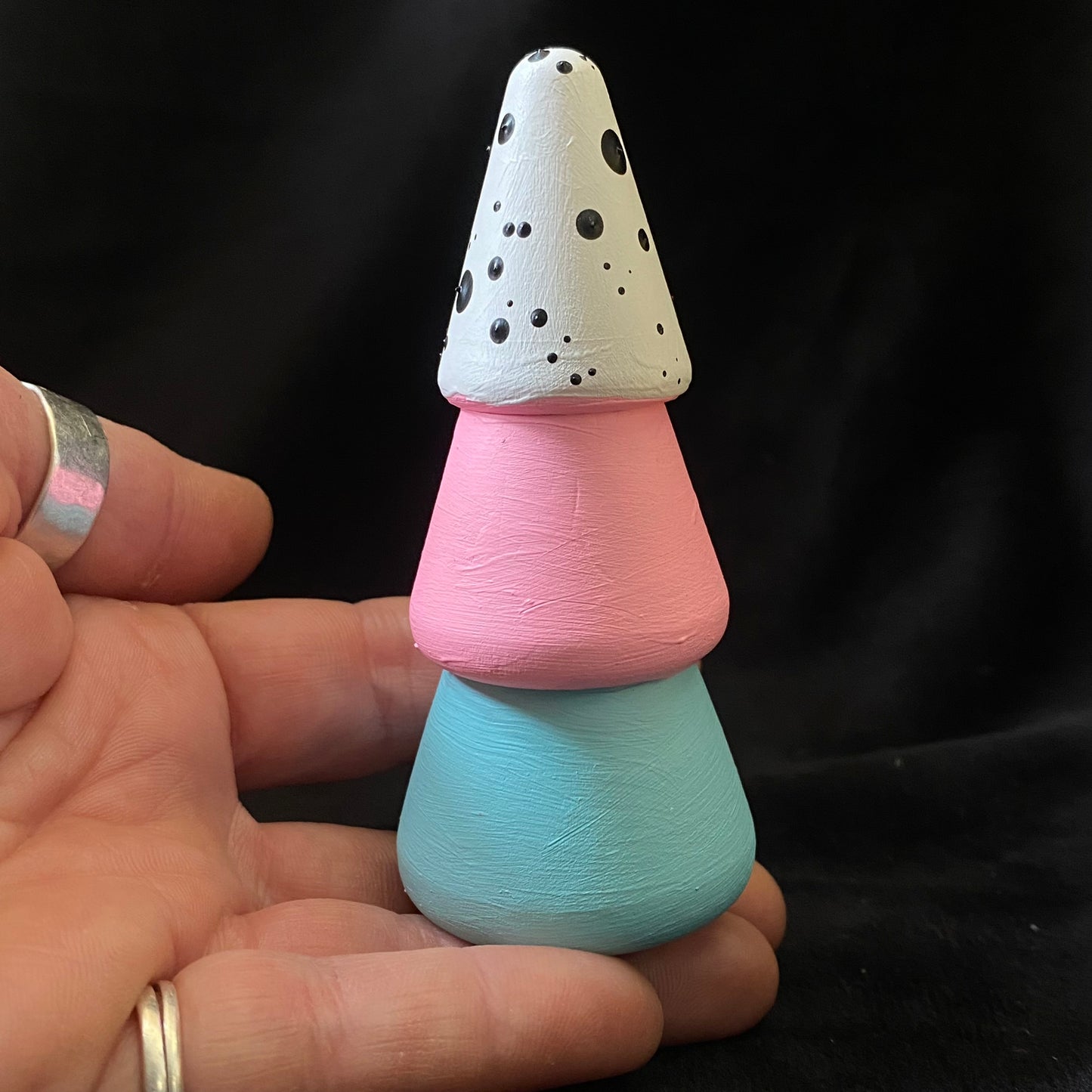 Tree Modern Artifact Winter Holiday Blue Pink Dot