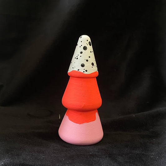 Tree Modern Artifact Winter Holiday Pink Red Dot