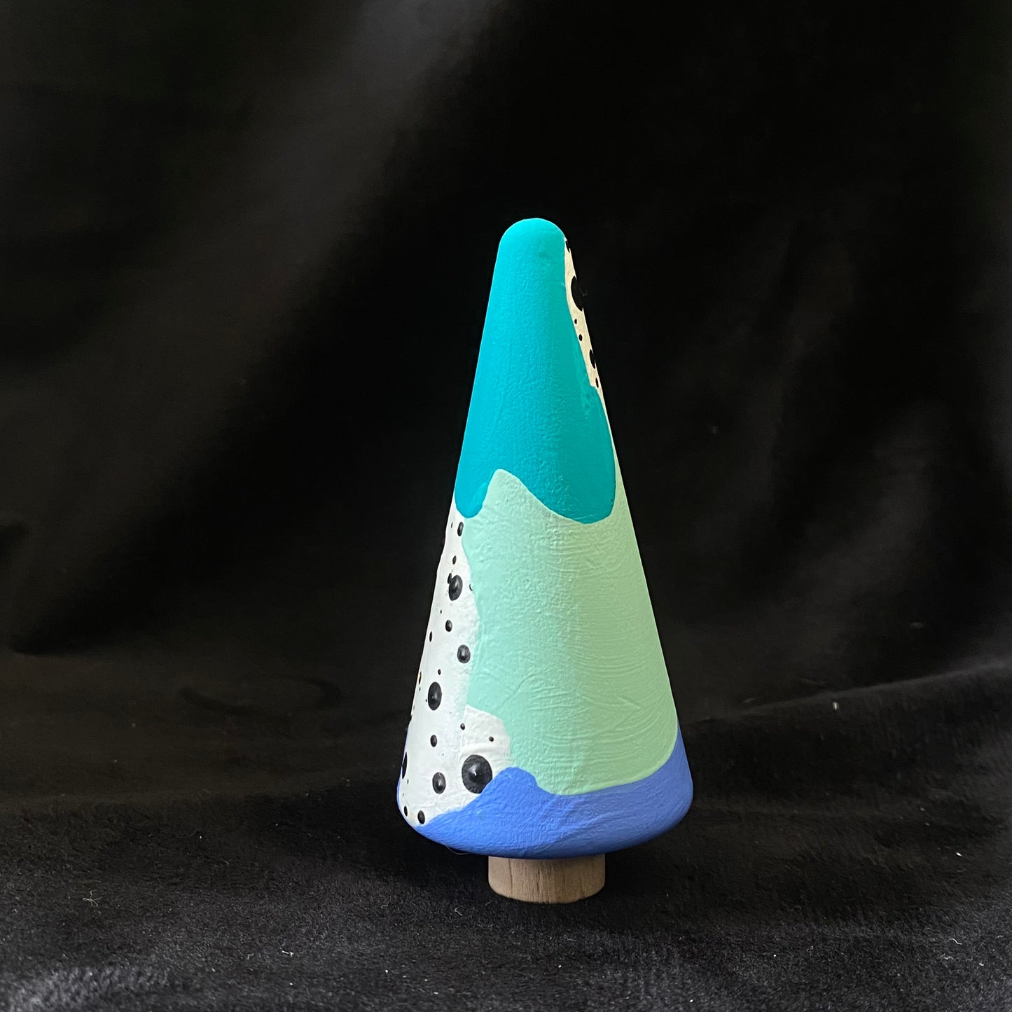 Tree With Trunk Modern Artifact Winter Holiday Cool Blues