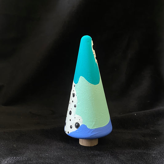 Tree With Trunk Modern Artifact Winter Holiday Cool Blues