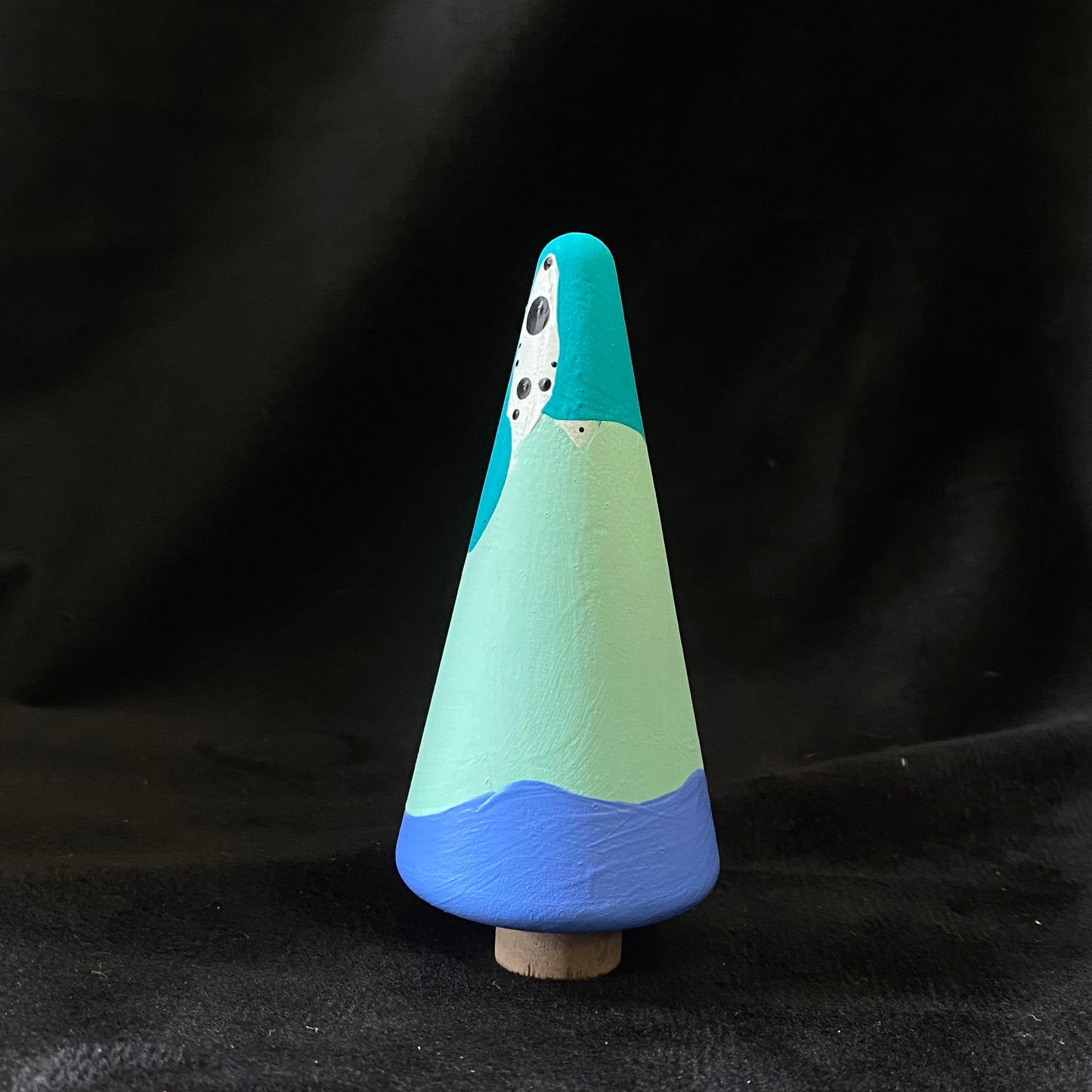 Tree With Trunk Modern Artifact Winter Holiday Cool Blues