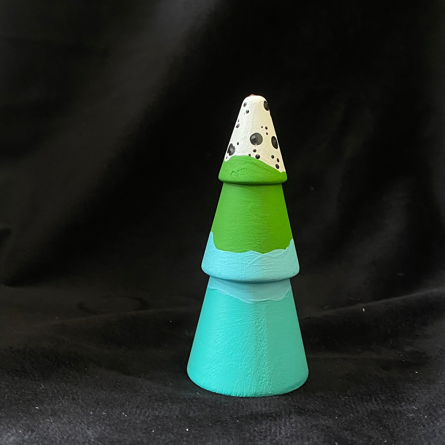 Tree Modern Artifact Winter Holiday Blue Green Dots