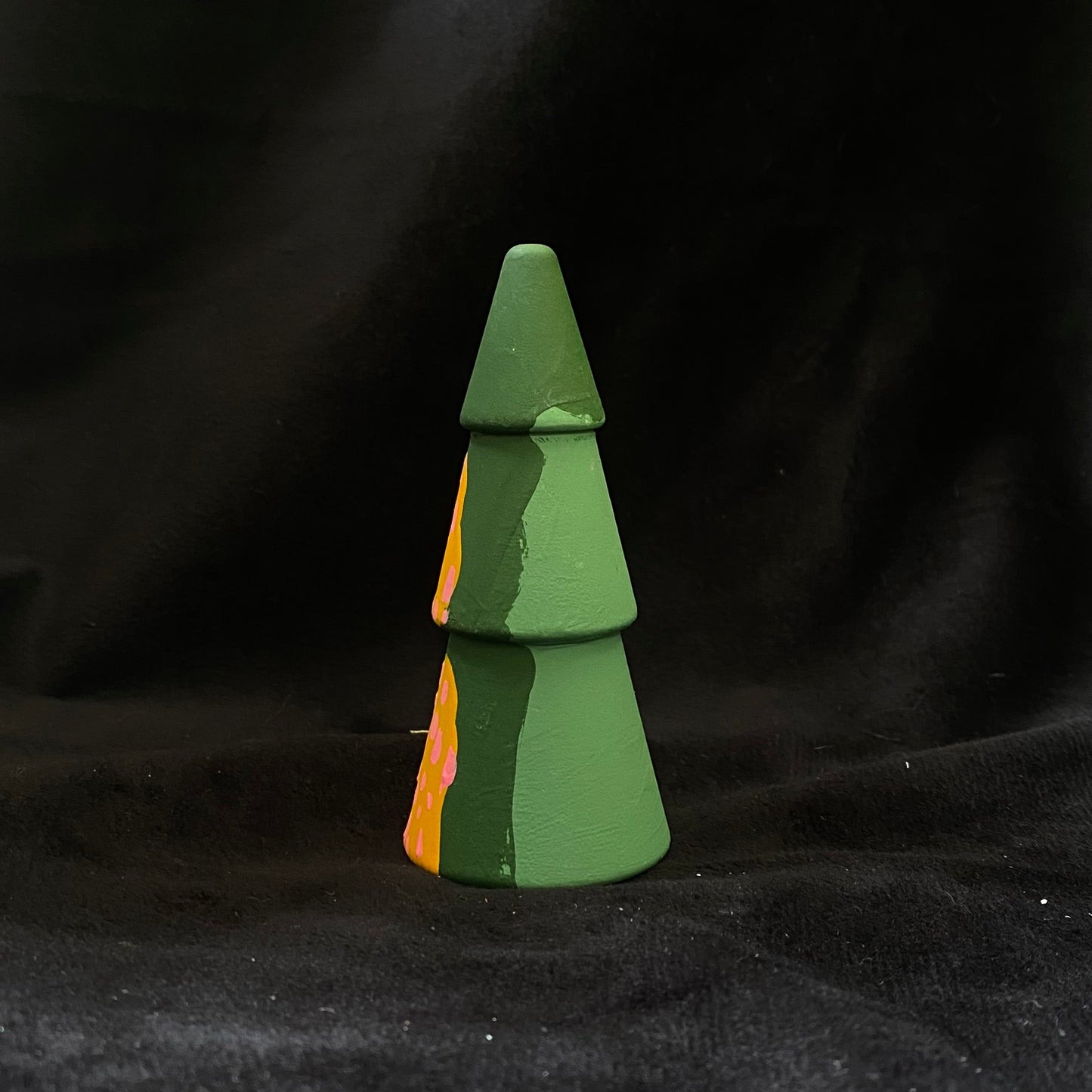 Tree Modern Artifact Winter Holiday Green and Yellow