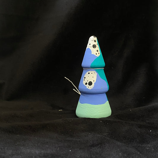 Tree Modern Artifact Winter Holiday Blue and Dots