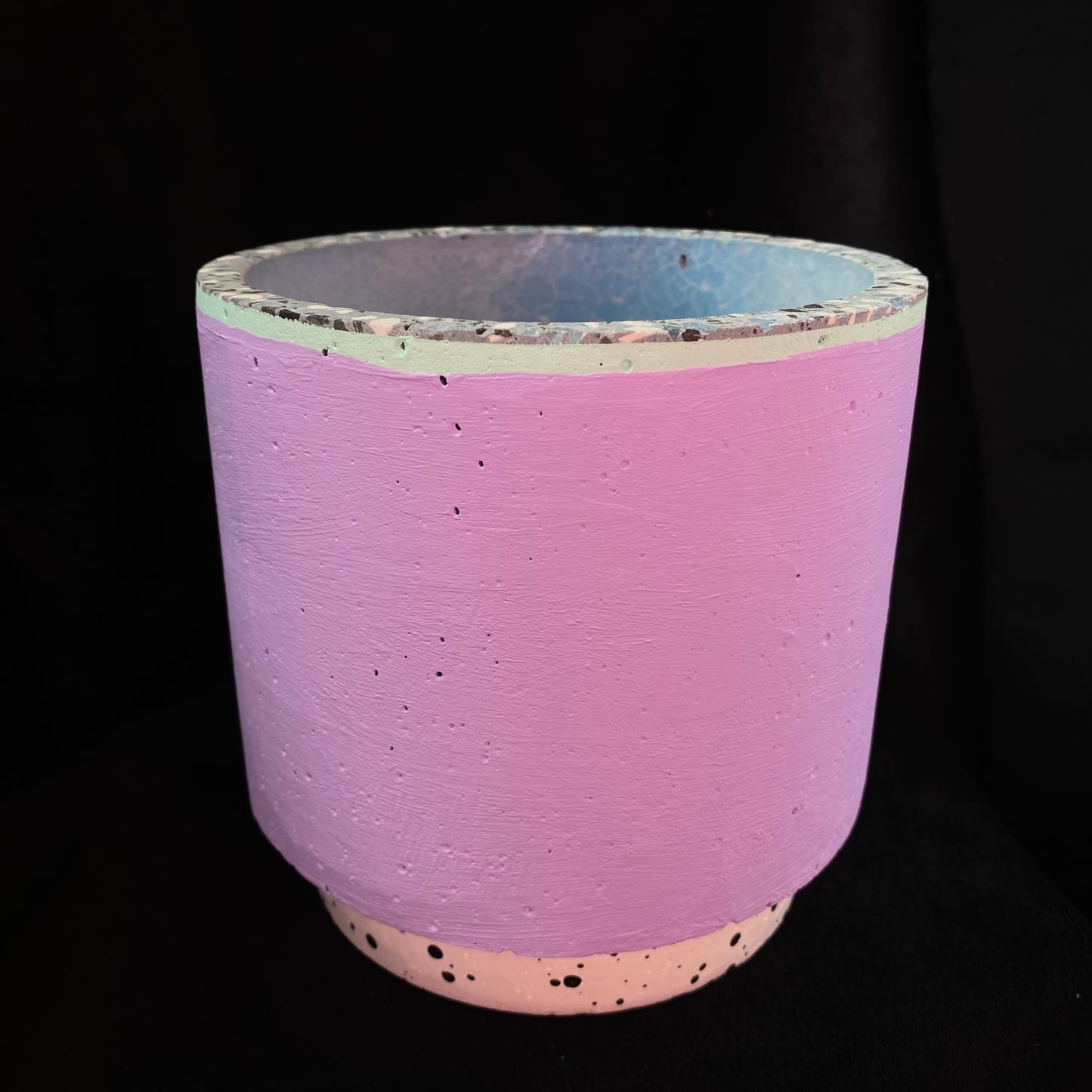 Modern Artifact Planter Purple Polka Dot With Drainage Hole