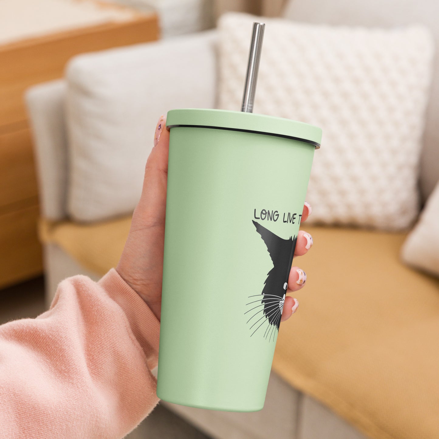 Insulated Tumbler With A Straw Long Live The Tenderhearted