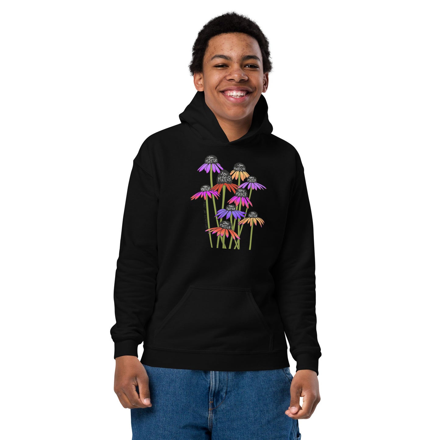 Hoodie Youth Heavy Blend Sweatshirt You Matter Flowers