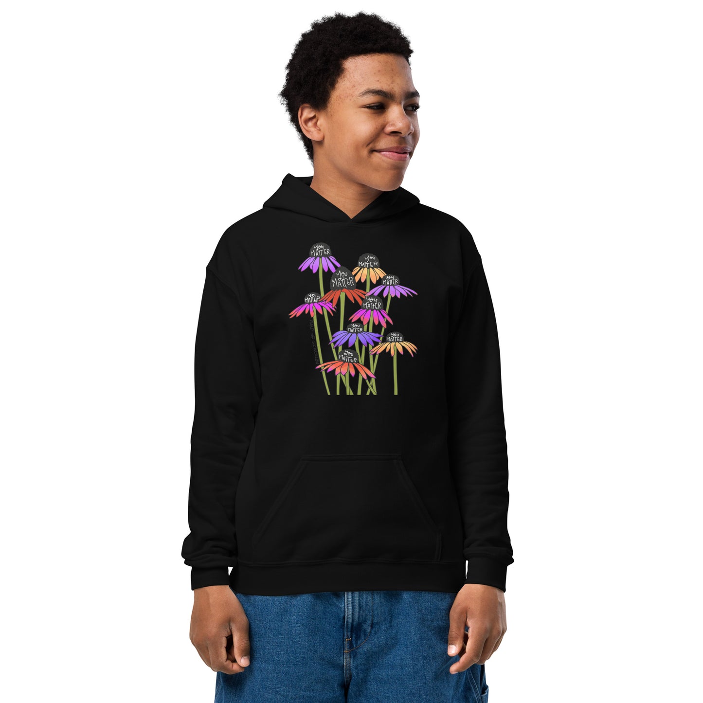 Hoodie Youth Heavy Blend Sweatshirt You Matter Flowers