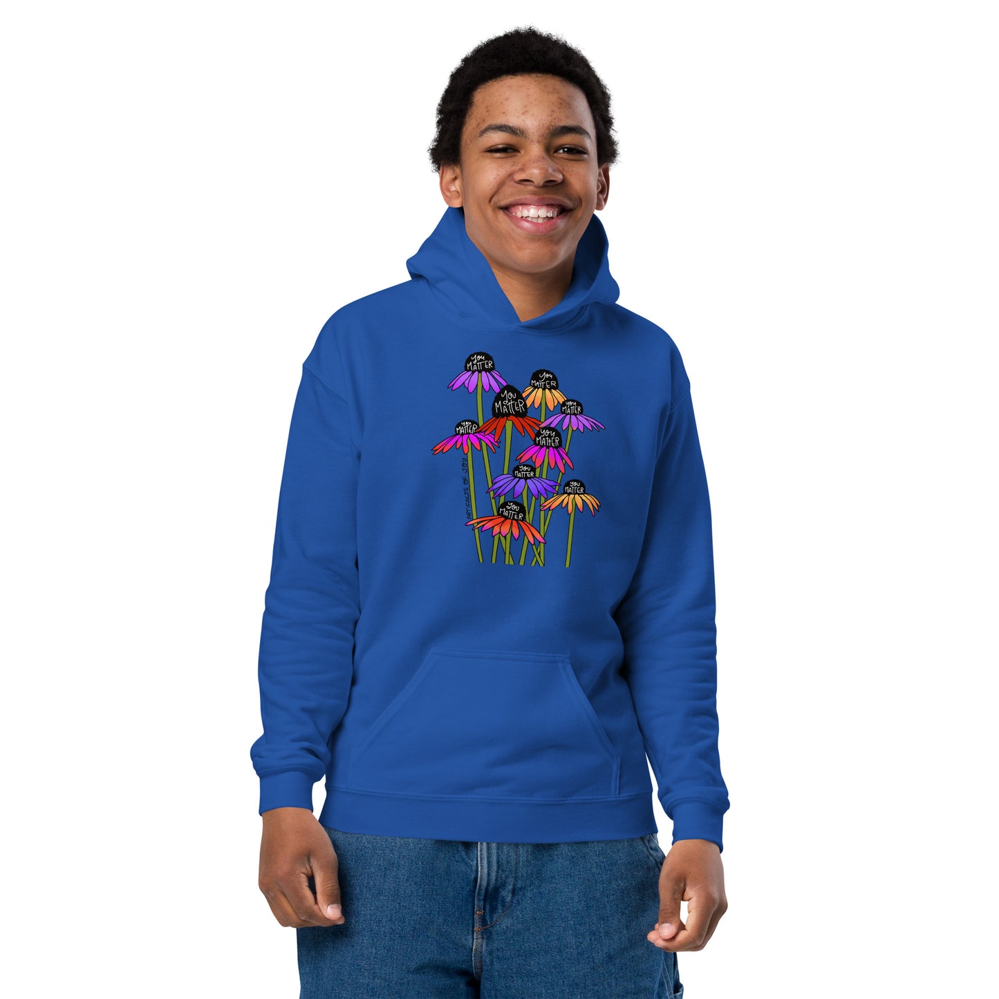 Hoodie Youth Heavy Blend Sweatshirt You Matter Flowers