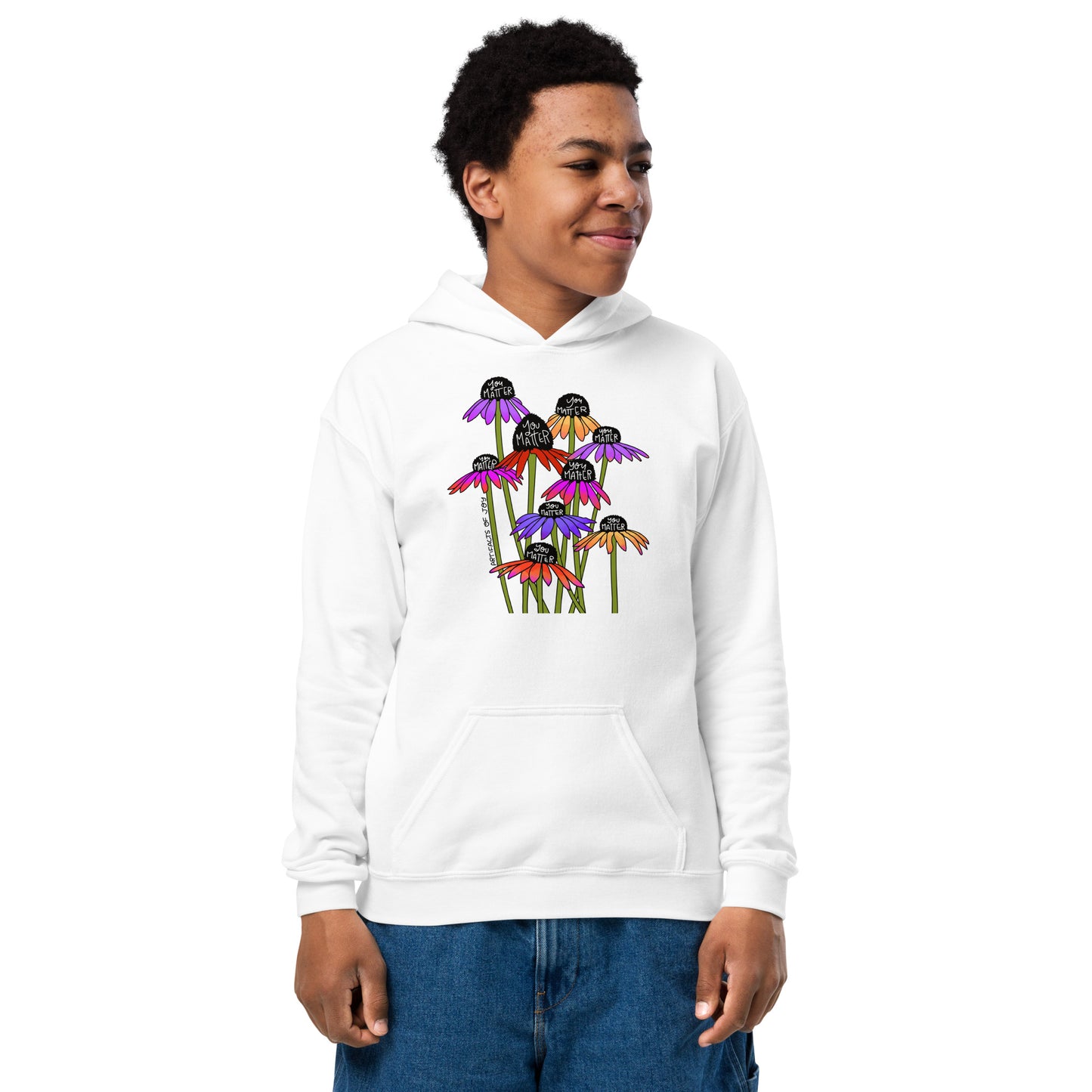 Hoodie Youth Heavy Blend Sweatshirt You Matter Flowers