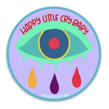 Sticker Happy Little Cry Baby Colorful