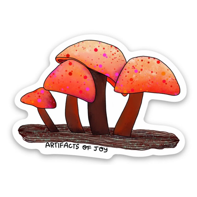 Sticker Orange Mushrooms