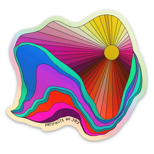 Sticker Abstract Rainbow Mountain Holographic