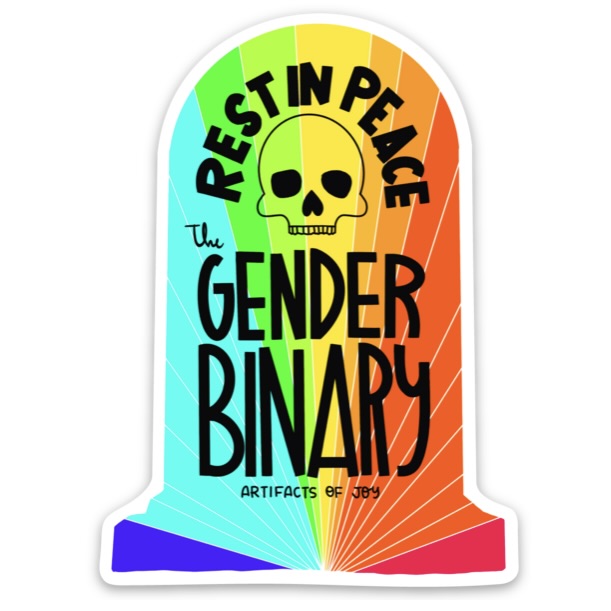Sticker RIP Gender Binary – Artifacts of Joy