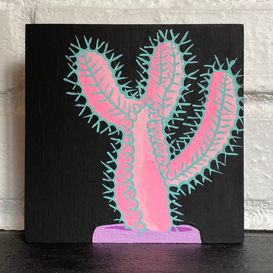 Original Painting Electric Prickly Cactus